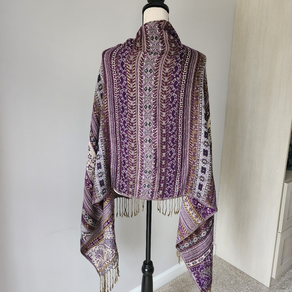 Pashmina 100% Cashmere Paisley Print Shawl Wrap Scarf - Picture 4 of 8